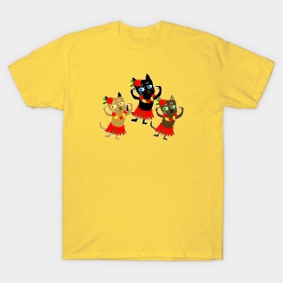 aloha hula dance cats T-Shirt